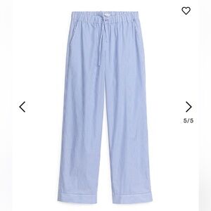 ARKET blue and white striped poplin pants from Copenhagen